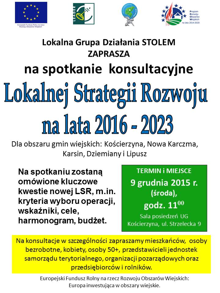 Plakat_konsultacje_LSR_LGD_Stolem_XII_2015